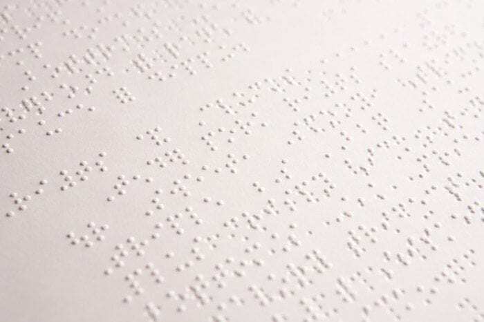 Image showing a close-up view of a Braille document by Braille Works