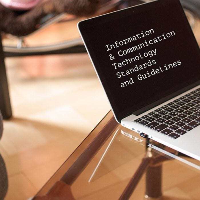 "Information and Communication Technology Standards and Guidelines" on a laptop screen