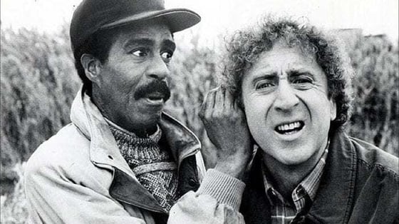 Black and white image of Richard Prior and Gene Wilder from See No Evil, Hear No Evil Black and white image of Richard Prior and Gene Wilder from See No Evil, Hear No Evil
