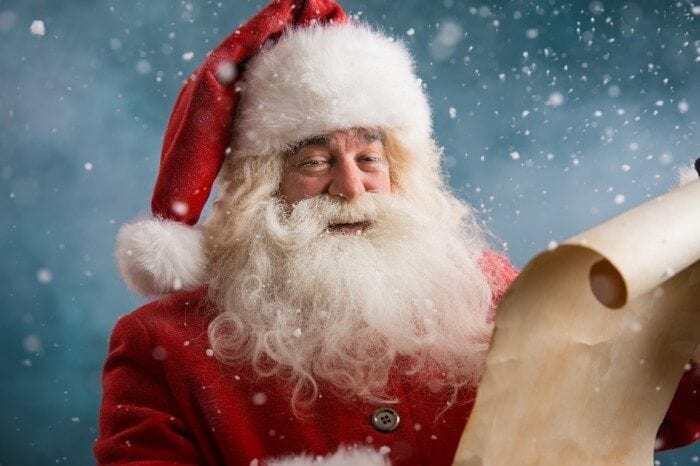 Santa Claus reading a letter
