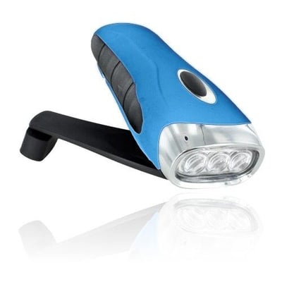 Blue and black colored wind-up flashlight Blue and black colored wind-up flashlight