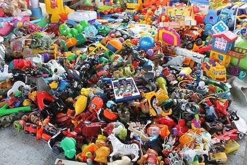 Image showing a very big pile of vintage toys