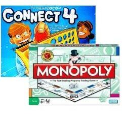 Image showing Monopoly and Connect Four boardgames by Hasbro