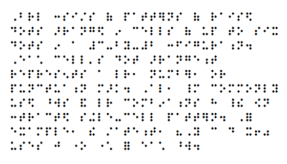 Properly formatted braille dots